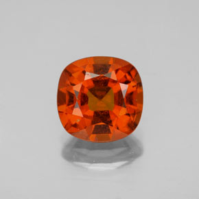 Granato essonite naturale arancione da 2,40 ct, taglio a cuscino, VS-SI