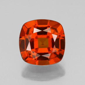 Granato essonite naturale arancione da 2,01 ct, taglio a cuscino, VS