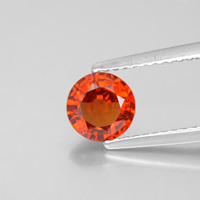 Granato essonite naturale arancione da 0,93 ct, taglio rotondo, VS-SI