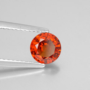 Granato essonite naturale arancione da 0,93 ct, taglio rotondo, VS-SI