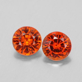 Gemme di Granato hessonite Arancio cannella naturale da  ct, Taglio rotondo, VS-SI