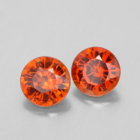 Gemme di Granato hessonite Arancio cannella naturale da  ct, Taglio rotondo, VS-SI