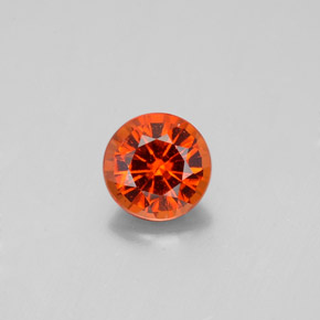 Granato hessonite Arancio caldo naturale da 0.79 ct, Taglio rotondo, VS