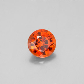 Granato hessonite Arancio caldo naturale da 0.79 ct, Taglio rotondo, VS