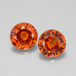 Gemme di Granato hessonite Arancio cannella naturale da  ct, Taglio rotondo, VS-SI
