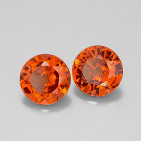 Gemme di Granato hessonite Arancio cannella naturale da  ct, Taglio rotondo, VS-SI