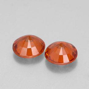 Gemme di Granato hessonite Arancio cannella naturale da  ct, Taglio rotondo, VS-SI