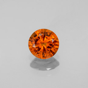 Granato essonite naturale arancione da 0,79 ct, taglio rotondo, VS-SI
