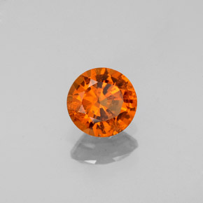 Granato essonite naturale arancione da 0,79 ct, taglio rotondo, VS-SI