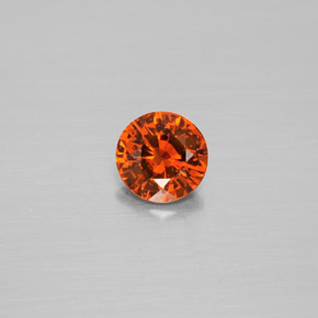Granato essonite naturale arancione da 0,71 ct, taglio rotondo, VS-SI