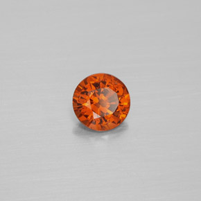 Granato essonite naturale arancione da 0,71 ct, taglio rotondo, VS-SI