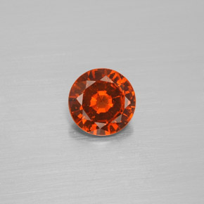 Granato essonite naturale arancione da 1,21 ct, taglio rotondo, VS
