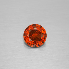 Granato essonite naturale arancione da 1,36 ct, taglio rotondo, VS