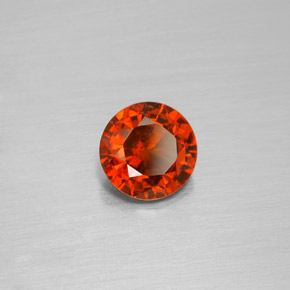 Granato essonite naturale arancione da 1,36 ct, taglio rotondo, VS