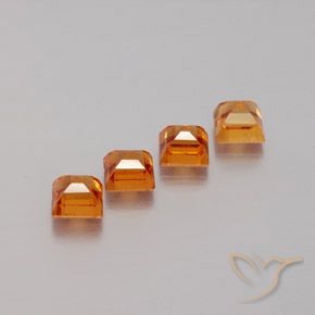 Gemme di Granato hessonite Arancione scuro naturale da 1.50 ct, Quadrato, VS