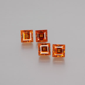 Granato essonite naturale arancione da 1,46 ct, quadrato, VS