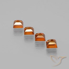 Gemme di Granato hessonite Arancione scuro naturale da 1.45 ct, Quadrato, VS