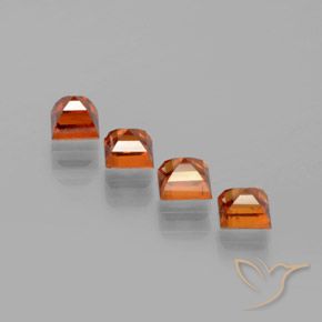 Gemme di Granato hessonite Arancio medio-scuro naturale da 1.39 ct, Quadrato, VS