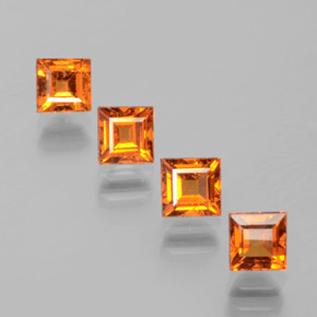 Gemme di Granato hessonite Arancione marroncino naturale da 2.05 ct, Quadrato, VS