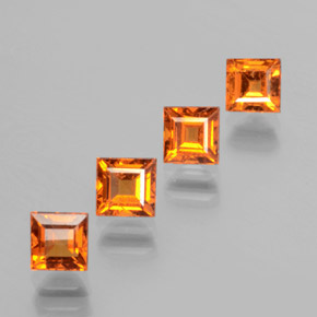 Gemme di Granato hessonite Arancione marroncino naturale da 2.05 ct, Quadrato, VS