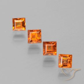 1.47ctw Naturale Arancio giallastro Granato hessonite, Quadrato, VS