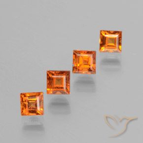 Gemme di Granato hessonite Arancio giallastro naturale da 1.47 ct, Quadrato, VS