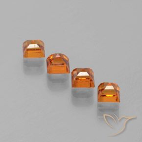 Gemme di Granato hessonite Arancio giallastro naturale da 1.47 ct, Quadrato, VS