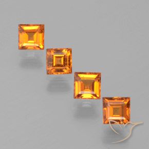 1.30ctw Naturale Arancio Medio Granato hessonite, Quadrato, VS