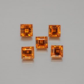 Granato essonite naturale arancione da 1,80 ct, quadrato, VS