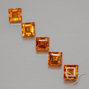 Gemme di Granato hessonite Arancio medio-scuro naturale da 1.84 ct, Quadrato, VS