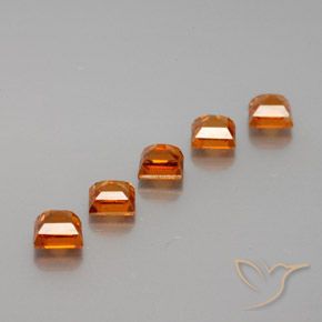 Gemme di Granato hessonite Arancio medio-scuro naturale da 1.84 ct, Quadrato, VS