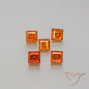 1.82ctw Naturale Arancione scuro Granato hessonite, Quadrato, VS
