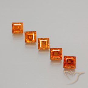 Gemme di Granato hessonite Arancione scuro naturale da 1.82 ct, Quadrato, VS