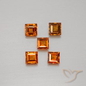 1.43ctw Naturale Arancione scuro Granato hessonite, Quadrato, VS