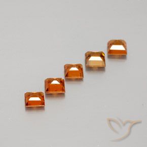 Gemme di Granato hessonite Arancione scuro naturale da 1.43 ct, Quadrato, VS