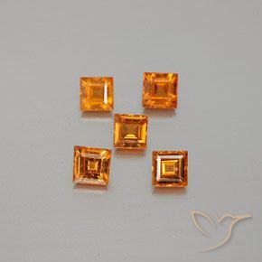 1.34ctw Naturale Arancio giallastro Granato hessonite, Quadrato, VS