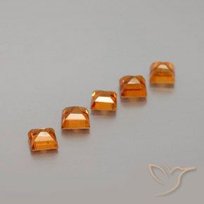 Gemme di Granato hessonite Arancio giallastro naturale da 1.34 ct, Quadrato, VS