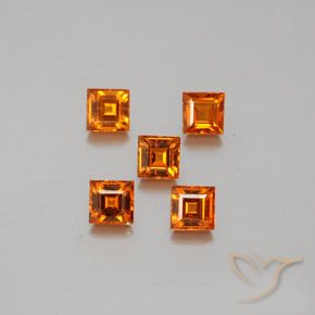 1.64ctw Naturale Arancio Medio Granato hessonite, Quadrato, VS