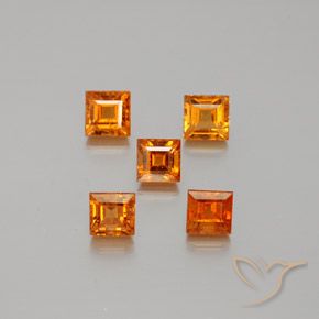 1.99ctw Naturale Arancio giallastro Granato hessonite, Quadrato, VS