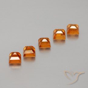 Gemme di Granato hessonite Arancio giallastro naturale da 1.99 ct, Quadrato, VS
