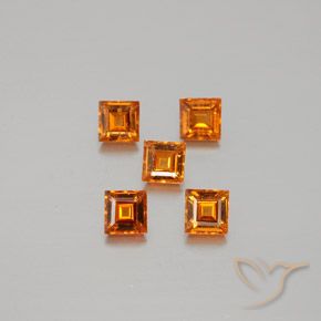1.33ctw Naturale Arancio giallastro Granato hessonite, Quadrato, VS
