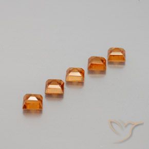 Gemme di Granato hessonite Arancio giallastro naturale da 1.33 ct, Quadrato, VS
