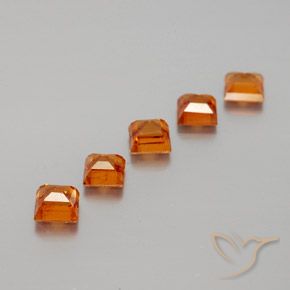 Gemme di Granato hessonite Arancio Medio naturale da 1.80 ct, Quadrato, VS