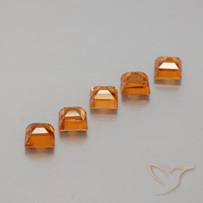 Gemme di Granato hessonite Arancio Medio naturale da 1.89 ct, Quadrato, VS