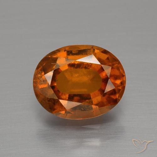 2.19ct Naturale Arancio Medio Granato hessonite, Ovale, VS-SI