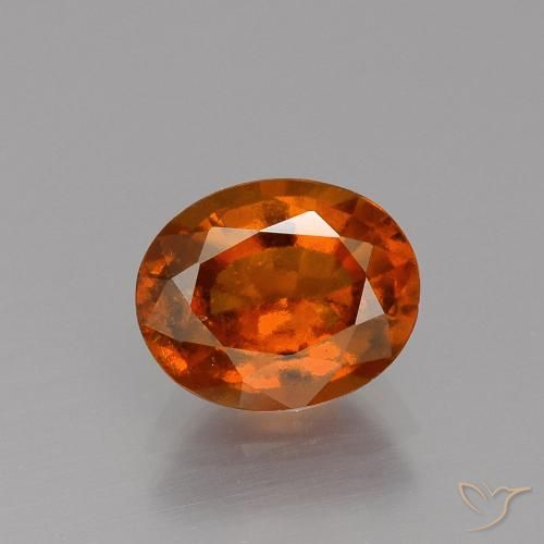 2.09ct Naturale Arancione scuro Granato hessonite, Ovale, VS
