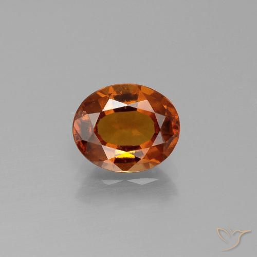 1.67ct Naturale Arancione rossastra Granato hessonite, Ovale, VS