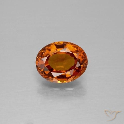 1.65ct Naturale Arancione Ambra Granato hessonite, Ovale, VS-SI