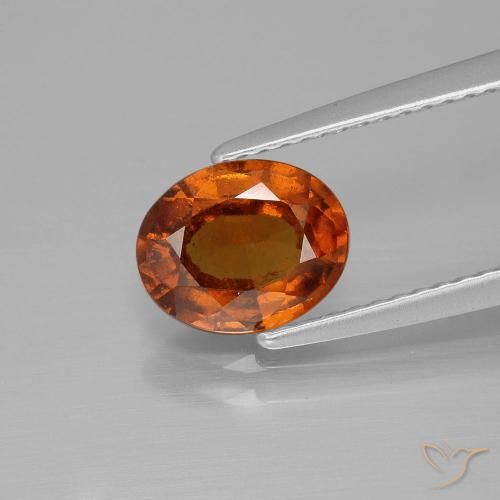 1.65ct Naturale Arancione scuro Granato hessonite, Ovale, VS