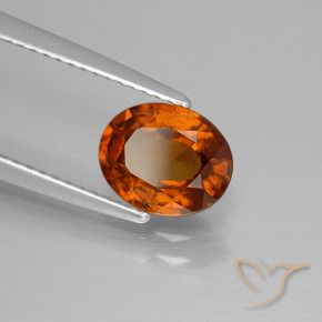 Granato hessonite Arancione scuro naturale da 1.65 ct, Ovale, VS